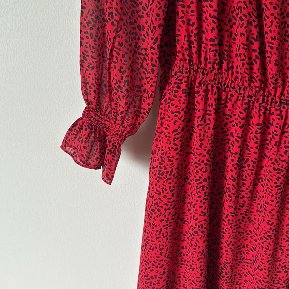 Talbots Red and Black Long Sleeve Dress NWOT - Picture 3 of 6